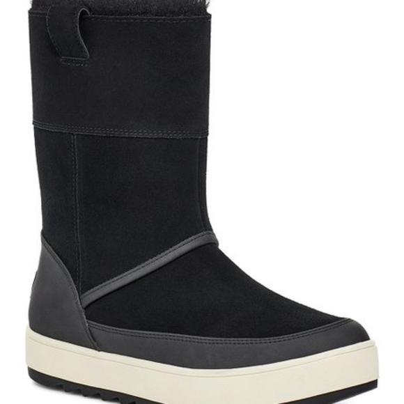 New In Box Koolaburra by UGG leather winter duck boots Women 7 black winter boot - Picture 1 of 5